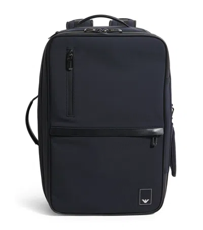 Emporio Armani Nylon Backpack In Blue