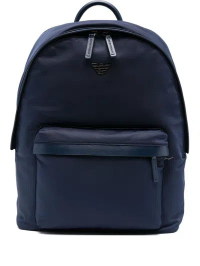Emporio Armani Nylon Backpack In Black