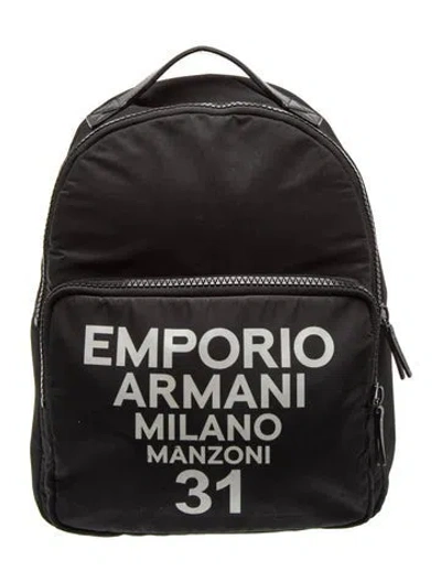 Pre-owned Emporio Armani Nylon Backpack W/ Tags In Black