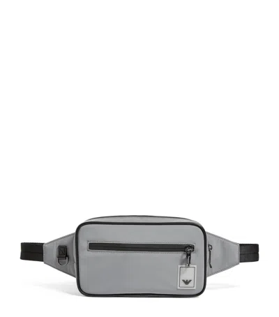 Emporio Armani Nylon Belt Bag In Gray