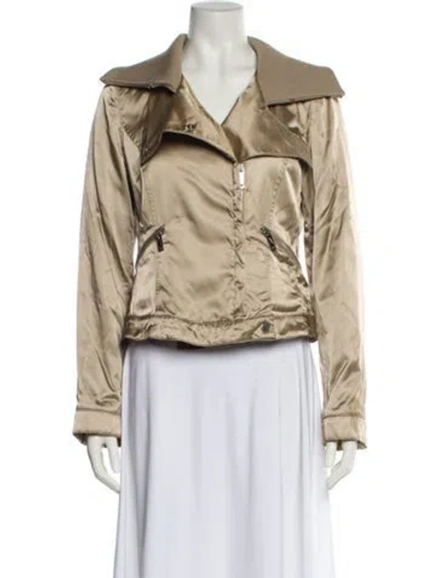 Pre-owned Emporio Armani Nylon Biker Jacket In Neutral