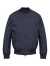Emporio Armani Nylon Bomber Jacket In Blue