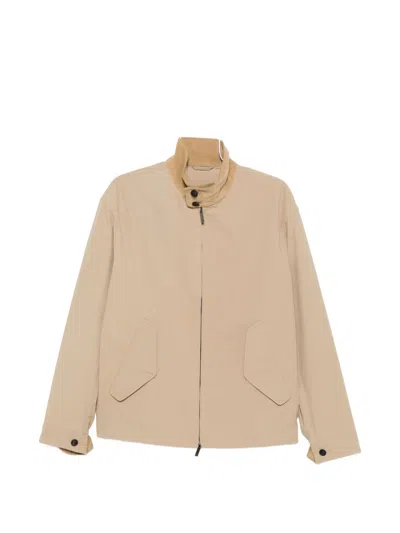 Emporio Armani Nylon Bomber Jacket In Neutral