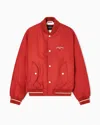 Emporio Armani Nylon Bomber With Logo Embroidery In Red
