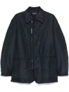 Emporio Armani Luxurious Overcoat With Elegant Design And Warmth In Blue
