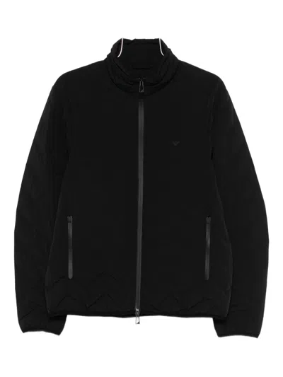 Emporio Armani Nylon Down Jacket In Black