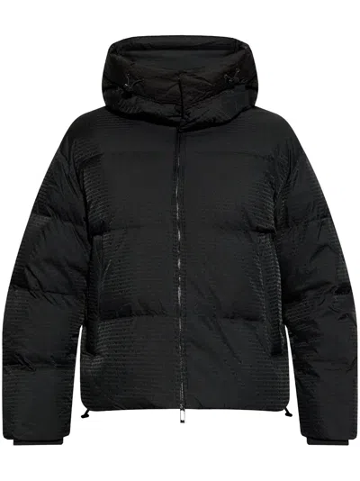 Emporio Armani Nylon Down Jacket In Black