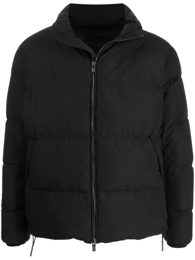 Emporio Armani Nylon Down Jacket In Black