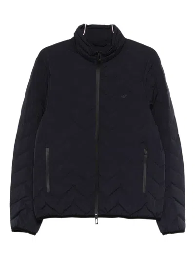 Emporio Armani Nylon Down Jacket In Black