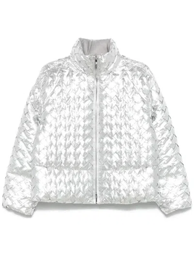 Emporio Armani Nylon Down Jacket In Silver