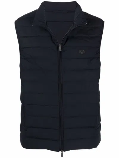 Emporio Armani Nylon Down Vest In Blue