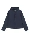 Emporio Armani Men's Blouson With Internal Nylon Bib Jacquard All-over Lettering In Blue