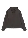 Emporio Armani Adjustable Cuffs Hooded Jacket With Side Pockets In Brown