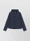 Emporio Armani Nylon Jacket With Hood And Adjustable Hem In Blue