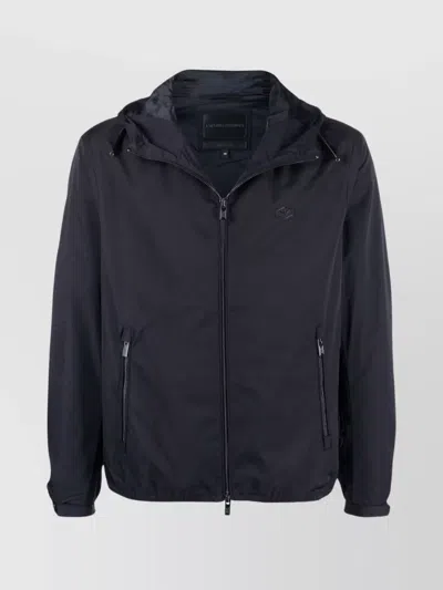 EMPORIO ARMANI NYLON JACKET WITH HOOD AND ZIP POCKETS