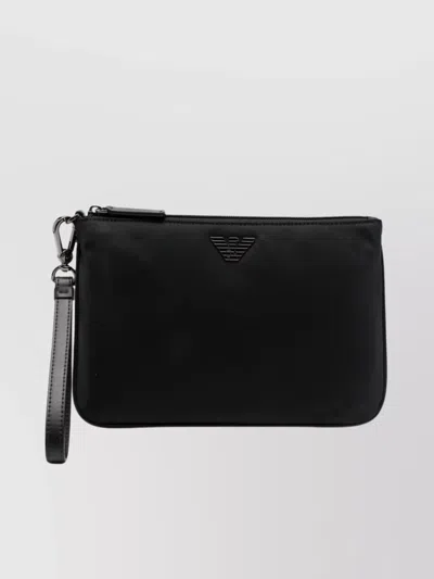 Emporio Armani Nylon Logo Pouch With Detachable Wrist Strap