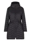 Emporio Armani Nylon Midi Down Jacket In Black