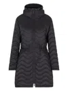 Emporio Armani Nylon Midi Down Jacket In Black