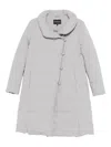 Emporio Armani Nylon Midi Down Jacket In Gray