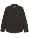 Emporio Armani Overshirt With Drop Shoulder Design And Hem Gusset In Green