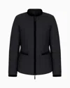 Emporio Armani Nylon Reversible Guru-collared Jacket In Black