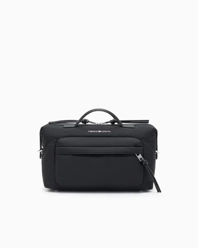 Emporio Armani Nylon Satchel With Shoulder Strap With Monogram Lettering