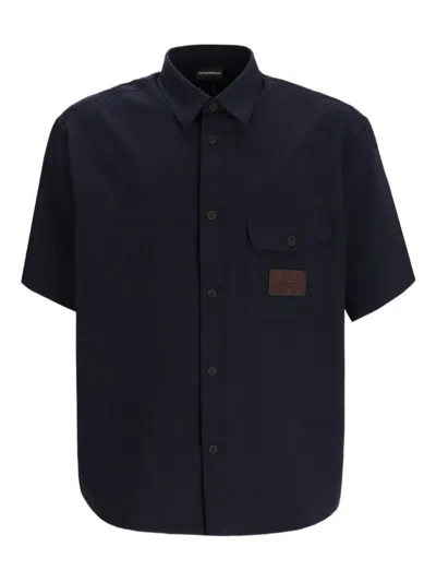 Emporio Armani Nylon Shirt In Black