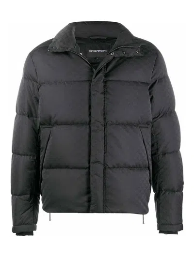 Emporio Armani Nylon Short Down Jacket In Black