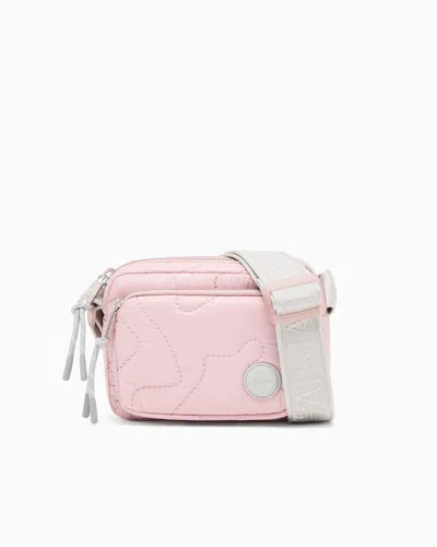 Emporio Armani Kids' Nylon Shoulder Bag With Quilted 3d-effect Embroidery