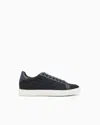 Emporio Armani Nylon Sneakers With Jacquard All-over Eagle In Blue