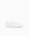 Emporio Armani Nylon Sneakers With Jacquard All-over Eagle In White