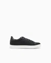Emporio Armani Nylon Sneakers With Jacquard All-over Eagle In Black