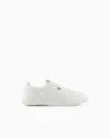Emporio Armani Nylon Sneakers With Leather Details In White