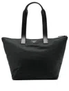 Emporio Armani Modern Black Polyamide Set Shopper With Leather Handles
