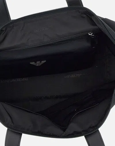 Emporio Armani Nylon Tote Bag In Black