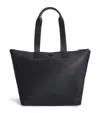 Emporio Armani Asv Medium Shopper Bag In Recycled Nylon In Black