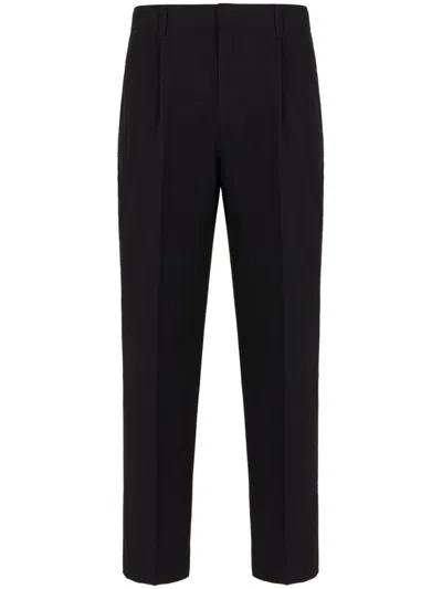 Emporio Armani Black Straight Leg Trousers