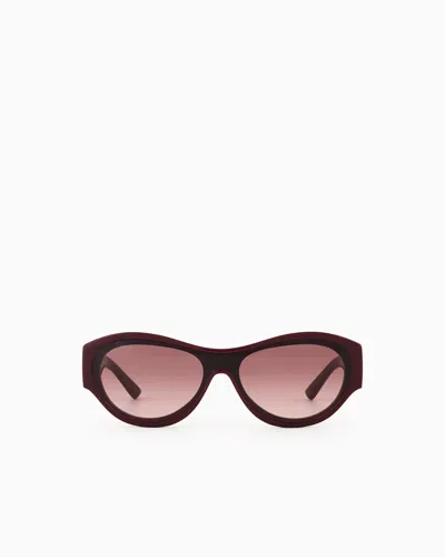 Emporio Armani Occhiali Da Sole Da Donna Forma Irregolare In Burgundy