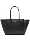 Emporio Armani Faux Leather Large Shopping Bag In Black