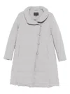 Emporio Armani Nylon Midi Down Jacket In Gray