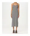 Emporio Armani Blackwhite Striped Cotton Midi Dress In Multicolor