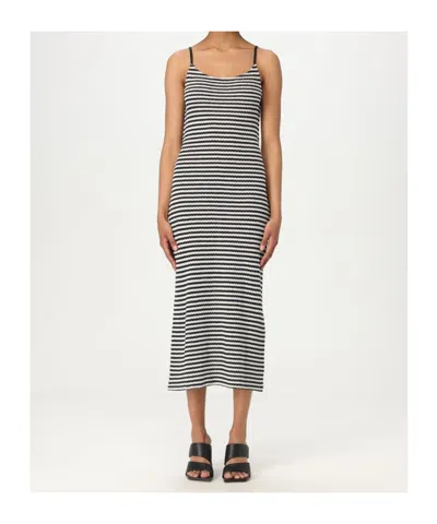 EMPORIO ARMANI STRIPED MIDI DRESS