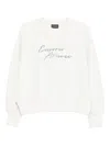 Emporio Armani Asv Double-jersey Crew-neck Sweatshirt With Logo Embroidery In White