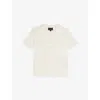 Emporio Armani Off White Embossed Short-sleeves Cotton-jersey T-shirt 4-16 In Neutral