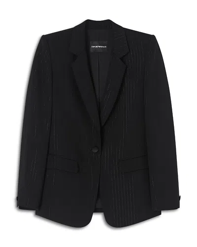 Emporio Armani One Button Blazer In Black