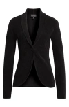 Emporio Armani One-button Chenille Jacket In Solid Black