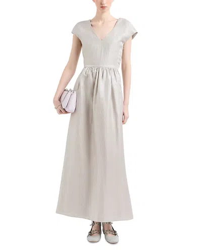 Emporio Armani Open Back Maxi Dress In Solid Ligh