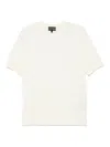 Emporio Armani Open-knit T-shirt In Neutrals