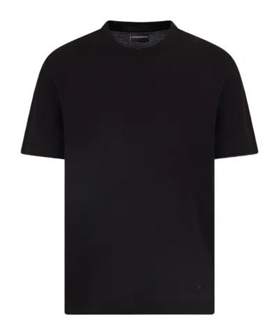 Emporio Armani Open-necked Black Shirt