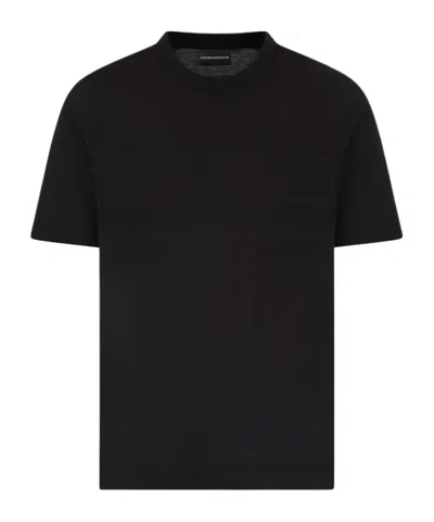 Emporio Armani Open-necked Black Shirt